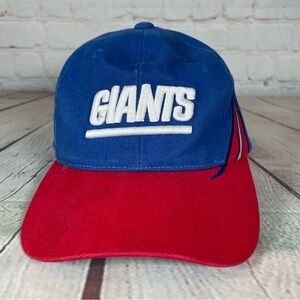Vintage New York Giants Hat Cap Adult One Size Blue Red NFL SPL 28 Shark Tooth